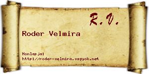 Roder Velmira névjegykártya